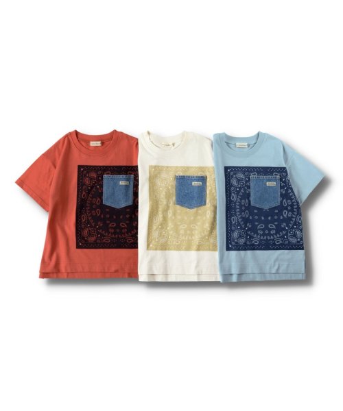 BRANSHES(ブランシェス)/【ゆったりシルエット】バンダナプリント半袖Tシャツ/img29