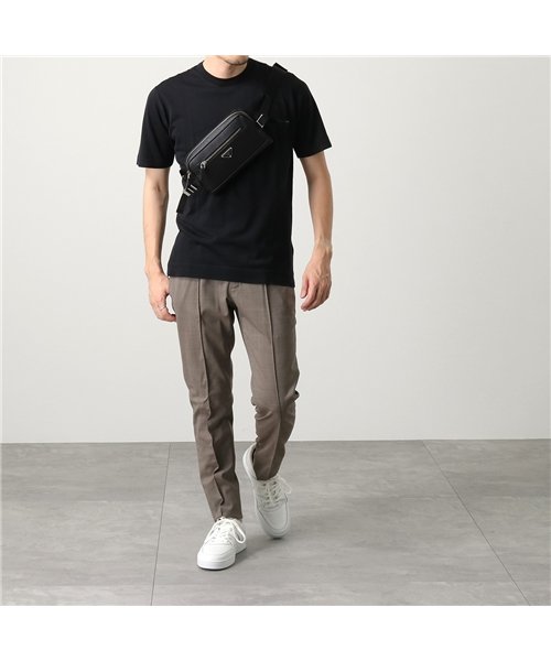 セール Prada プラダ 2vl012 9z2 F0002 レザー ボディバッグ ベルトバッグ ウエストポーチ 三角ロゴ金具プレート Nero 鞄 メンズ プラダ Prada Magaseek