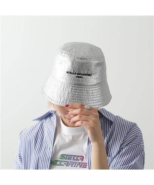 【STELLA McCARTNEY(ステラマッカートニー)】バケットハット 900453 W70033 レディース ロゴ 刺繍 リバーシブル ビニール バケハ