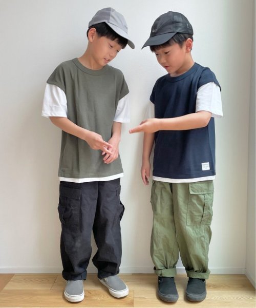 ikka kids(イッカ　キッズ)/【キッズ】鹿の子フェイクベストレイヤーTシャツ（100〜160cm）/img11