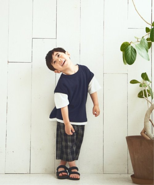 ikka kids(イッカ　キッズ)/【キッズ】鹿の子フェイクベストレイヤーTシャツ（100〜160cm）/img12