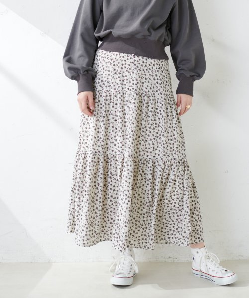 NICE CLAUP OUTLET(ナイスクラップ　アウトレット)/【natural couture】WEB限定ちび落ち感ティアードスカート/img02