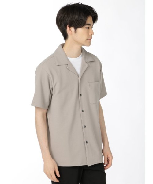 m.f.editorial(エムエフエディトリアル)/梨地ポンチ オープンカラー半袖カットシャツ/img24