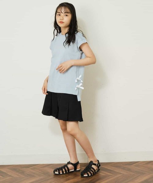 a.v.v(KID'S)(アー・ヴェ・ヴェキッズ)/[140－150]【毛玉になりにくい】サイドリボン半袖Tシャツ/img24