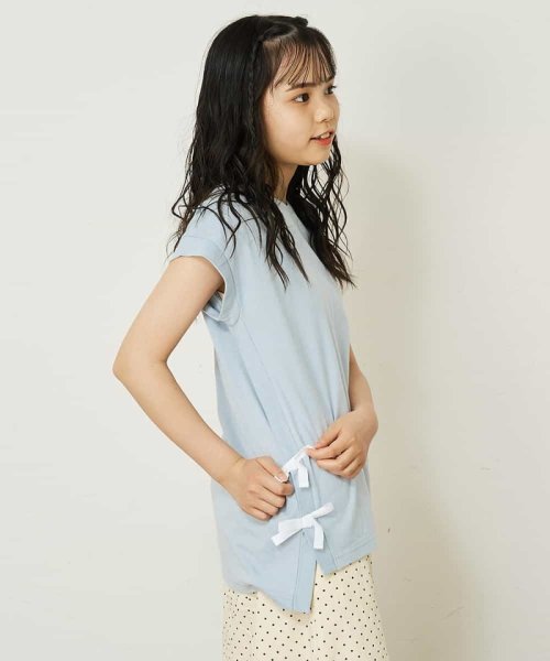 a.v.v(KID'S)(アー・ヴェ・ヴェキッズ)/[140－150]【毛玉になりにくい】サイドリボン半袖Tシャツ/img29