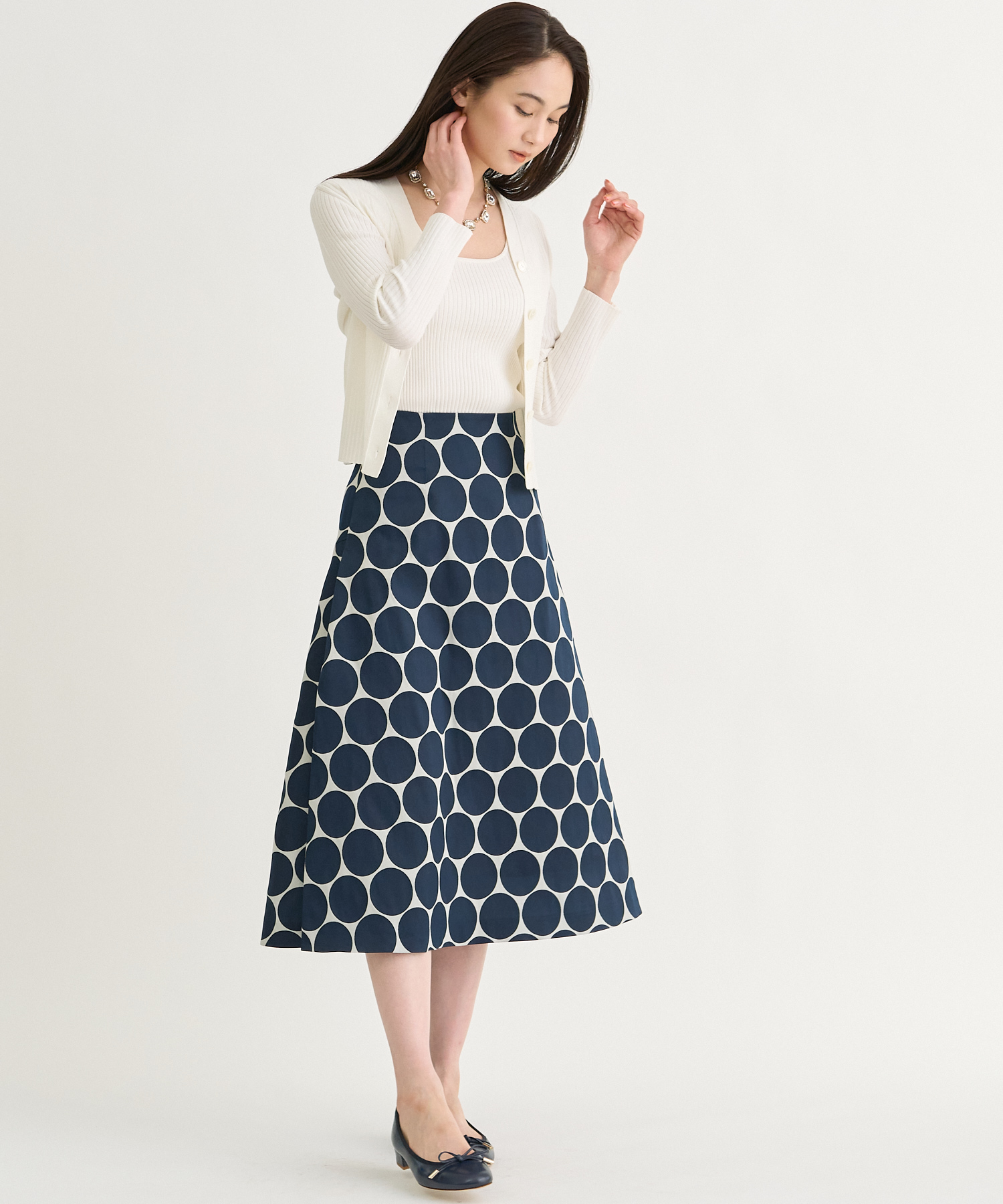 クマパックⅹ ANAYI - アナイ コットンシルクリブVネックカーディガン