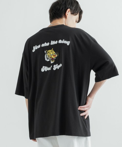 Rocky Monroe(ロッキーモンロー)/Tシャツ 半袖 カットソー メンズ レディース ビッグシルエット オーバーサイズ ゆったり ルーズ ワイド クルーネック スーベニア刺繍 虎 タイガー TC天竺/img08