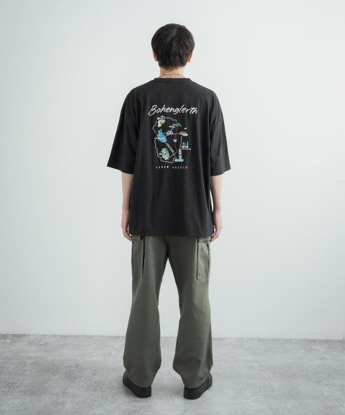 Rocky Monroe(ロッキーモンロー)/Tシャツ 半袖 カットソー メンズ レディース ビッグシルエット オーバーサイズ ゆったり ルーズ ワイド クルーネック スーベニア刺繍 地図柄 マップ TC天/img33