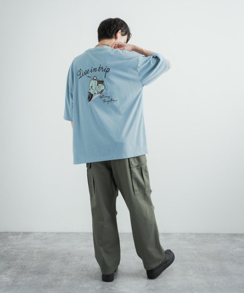 Rocky Monroe(ロッキーモンロー)/Tシャツ 半袖 カットソー メンズ レディース ビッグシルエット オーバーサイズ ゆったり ルーズ ワイド クルーネック スーベニア刺繍 バイク スクーター T/img12