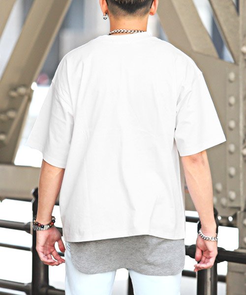 LUXSTYLE(ラグスタイル)/ワッフルタンクトップ×ヘビーウェイトTシャツ/Tシャツ タンクトップ 半袖 メンズ アンサンブル 2点セット 重ね着 レイヤード/img01