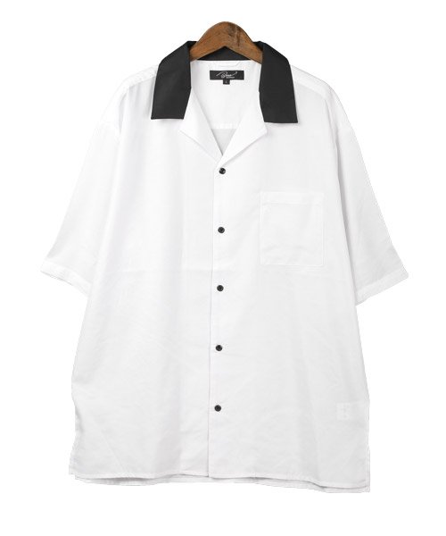 LUXSTYLE(ラグスタイル)/クレリックオープンカラードレープシャツ/オープンカラーシャツ メンズ 半袖 ドレープ クレリック ビッグシルエット/img07