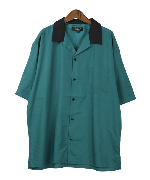LUXSTYLE(ラグスタイル)/クレリックオープンカラードレープシャツ/オープンカラーシャツ メンズ 半袖 ドレープ クレリック ビッグシルエット/img09