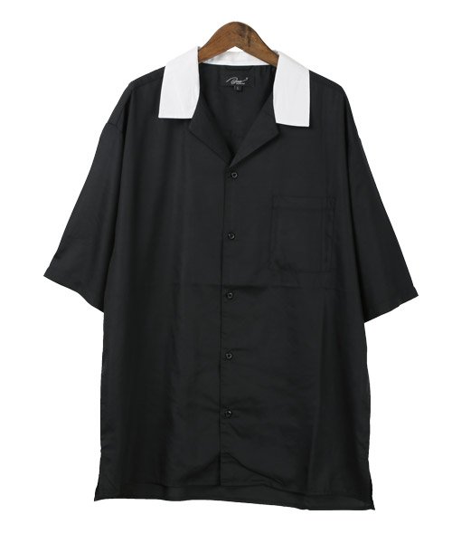 LUXSTYLE(ラグスタイル)/クレリックオープンカラードレープシャツ/オープンカラーシャツ メンズ 半袖 ドレープ クレリック ビッグシルエット/img10