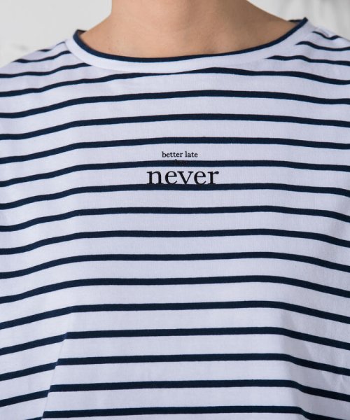 socolla(ソコラ)/【socolla】neverロゴタックショルダーTシャツ≪洗濯機で洗える≫/img07