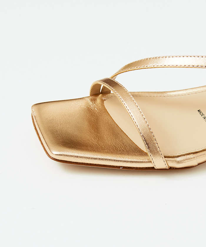 ○FABIO RUSCONI メタリック華奢ストラップサンダル(504709415)｜阪急