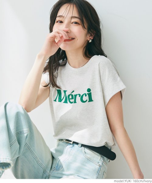 coca(コカ)/ロゴプリントロールアップTシャツ（フレンチスリーブ/カットソー/Tシャツ/クルーネック/コットン/半袖）/img05