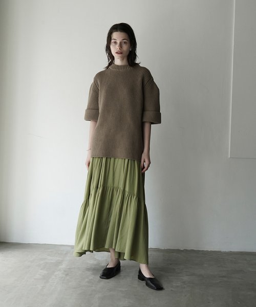 CLANE(クラネ)/CURVE LINE TIERED SKIRT/img12