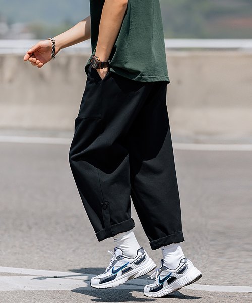 HOOK(HOOK（フック）)/HOOK－ 薄手裾折り返しデザインカーゴバンツ 韓国ファッション/img08