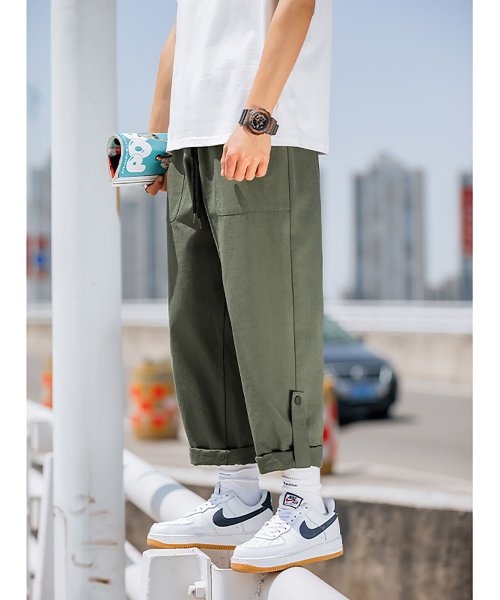 HOOK(HOOK（フック）)/HOOK－ 薄手裾折り返しデザインカーゴバンツ 韓国ファッション/img16