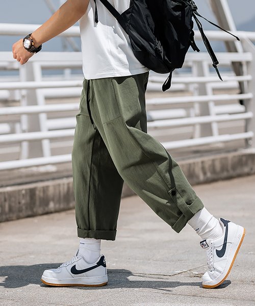 HOOK(HOOK（フック）)/HOOK－ 薄手裾折り返しデザインカーゴバンツ 韓国ファッション/img17