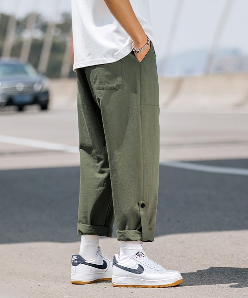HOOK(HOOK（フック）)/HOOK－ 薄手裾折り返しデザインカーゴバンツ 韓国ファッション/img20