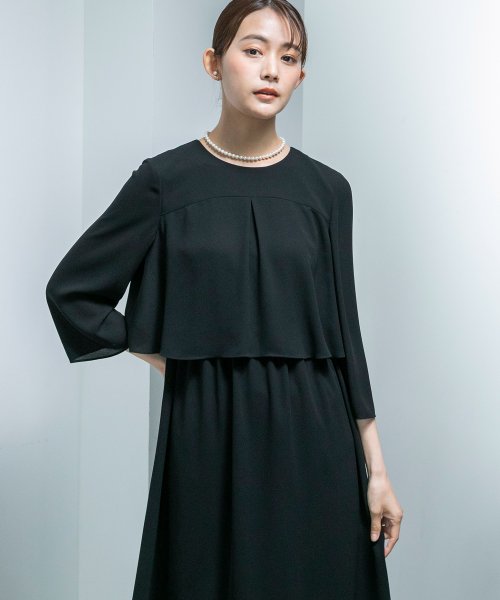 喪服/礼服/≪洗える≫フレアワンピース/ブラックフォーマルスーツ/夏/セレモニー/七五三 商品説明軽い着心地で快適に着用いただける　ブラックフォーマルワンピース東京ソワール《40代～50代にも人気》■ウエスト部分はゴ L1951291740(14850円)