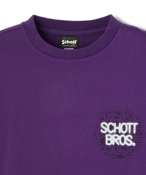 Schott(ショット)/SKULL HEAD NEONSIGN T－SHIRT/スカルヘッド ネオンサイン Tシャツ/img04