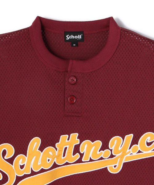 Schott(ショット)/MESH HENRYNECK T－SHIRT/メッシュ ヘンリーネック Tシャツ/img02