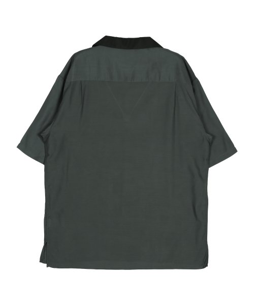 JIGGYS SHOP(ジギーズショップ)/クレリックオープンカラードレープシャツ / 半袖シャツ オープンカラーシャツ 開襟シャツ クレリックシャツ メンズ カジュアルシャツ 5分袖 シャツ トップス/img09