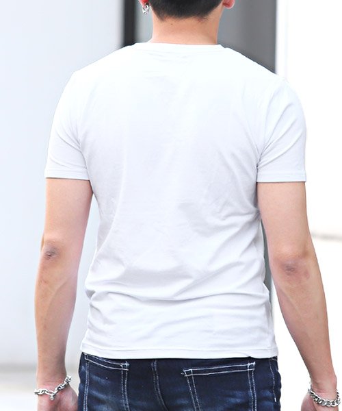 LUXSTYLE(ラグスタイル)/リフレクタープリントTシャツ/Tシャツ メンズ 半袖 リフレクト ロゴ プリント/img01