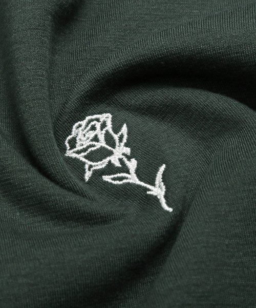 LUXSTYLE(ラグスタイル)/薔薇刺繍ハーフジップBIG半袖ポロシャツ/ポロシャツ メンズ 半袖 5分袖 ハーフジップ ビッグシルエット 薔薇 刺繍/img22
