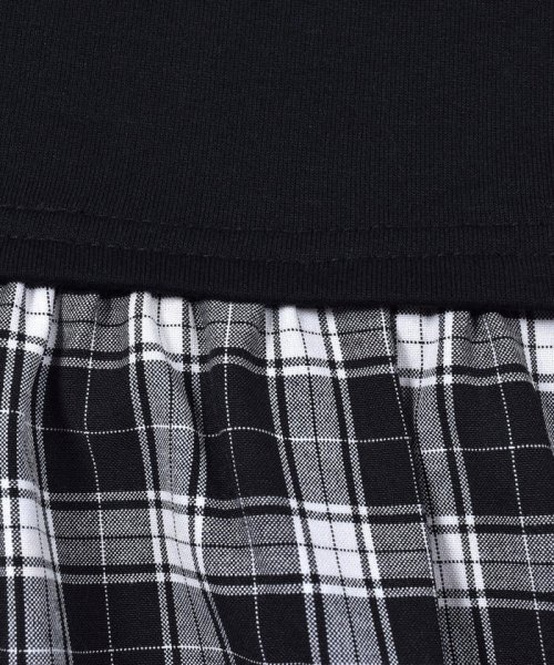 ZIDDY(ジディー)/チェック 切り替え 裏毛 ロゴ レイヤード Tシャツ (130~160cm)/img13