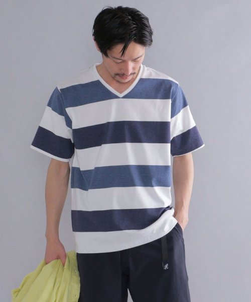 SHIPS MEN(シップス　メン)/SHIPS: japan quality ワイドボーダー Vネック Tシャツ/img11