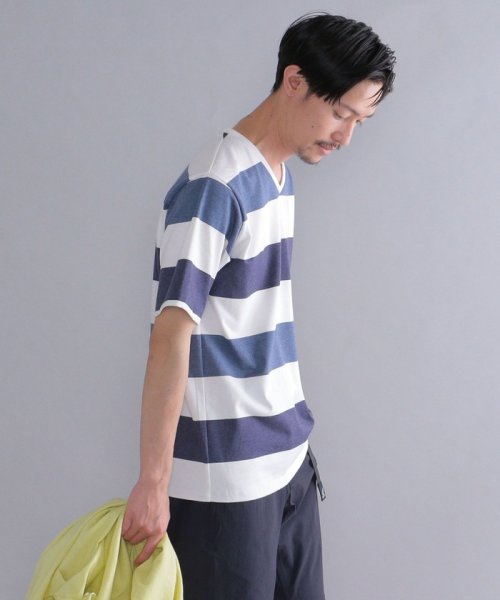 SHIPS MEN(シップス　メン)/SHIPS: japan quality ワイドボーダー Vネック Tシャツ/img14