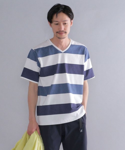 SHIPS MEN(シップス　メン)/SHIPS: japan quality ワイドボーダー Vネック Tシャツ/img15