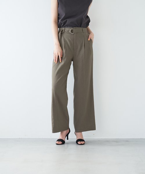 MICA&DEAL(マイカアンドディール)/tuck pants with a belt/img02