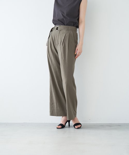 MICA&DEAL(マイカアンドディール)/tuck pants with a belt/img04