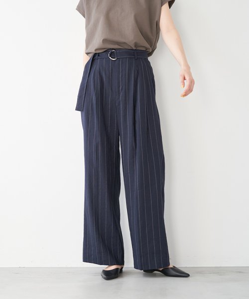 MICA&DEAL(マイカアンドディール)/tuck pants with a belt/img33