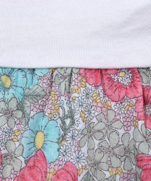 お揃い 花柄 刺繍 ティアード チュニック Tシャツ 80 130cm スラップスリップ Slap Slip Magaseek