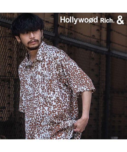 SB Select(エスビーセレクト)/Hollywood rich.& 半袖レオパードビッグシャツ メンズ 半袖 ブランド 大人 おしゃれ レオパード ヒョウ柄 大きいサイズ トップス ユニセックス/img14