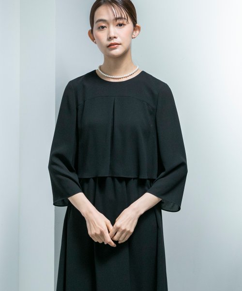 喪服/礼服/≪洗える≫フレアワンピース/ブラックフォーマルスーツ/夏/セレモニー/七五三 商品説明軽い着心地で快適に着用いただける　ブラックフォーマルワンピース東京ソワール《40代～50代にも人気》■ウエスト部分はゴ L1951291740(14850円)