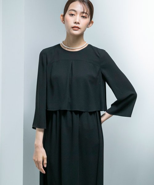 喪服/礼服/≪洗える≫フレアワンピース/ブラックフォーマルスーツ/夏/セレモニー/七五三 商品説明軽い着心地で快適に着用いただける　ブラックフォーマルワンピース東京ソワール《40代～50代にも人気》■ウエスト部分はゴ L1951291740(14850円)