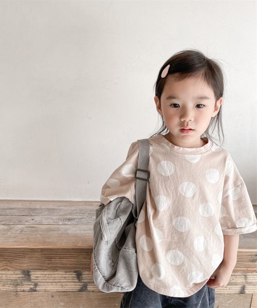 aimoha(aimoha（アイモハ）)/aimoha－KIDS－ 韓国子供服　ドット柄半袖Tシャツ キッズ tシャツ/img14