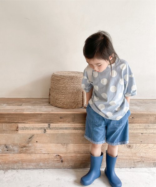 aimoha(aimoha（アイモハ）)/aimoha－KIDS－ 韓国子供服　ポケットデニムハーフパンツ/img01