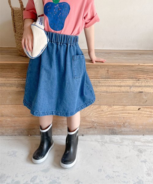 aimoha(aimoha（アイモハ）)/aimoha－KIDS－ 韓国子供服　ポケット付きデニムギャザースカート /img04