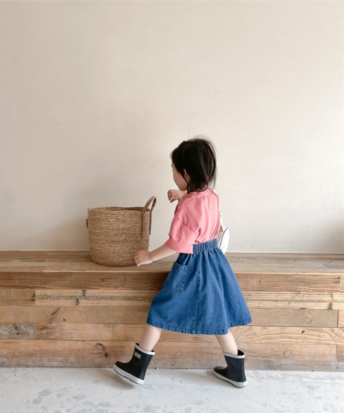 aimoha(aimoha（アイモハ）)/aimoha－KIDS－ 韓国子供服　ポケット付きデニムギャザースカート /img09