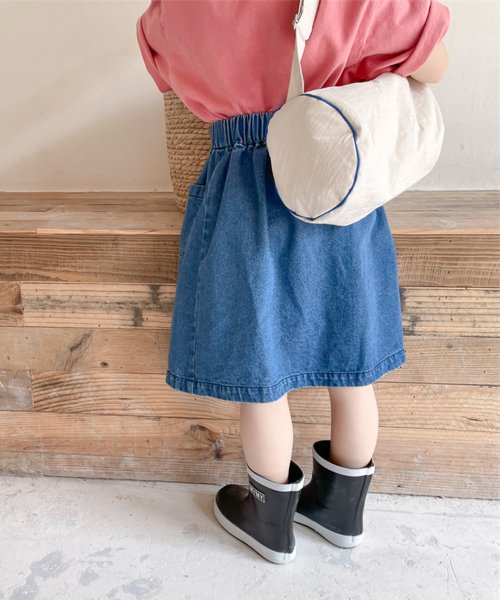 aimoha(aimoha（アイモハ）)/aimoha－KIDS－ 韓国子供服　ポケット付きデニムギャザースカート /img10