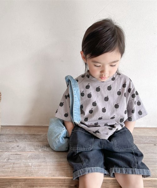 aimoha(aimoha（アイモハ）)/aimoha－KIDS－ 韓国子供服　アップル総柄半袖tシャツ/img06