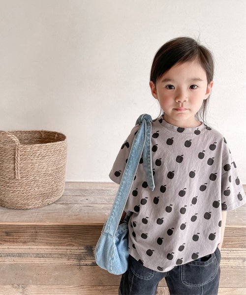 aimoha(aimoha（アイモハ）)/aimoha－KIDS－ 韓国子供服　アップル総柄半袖tシャツ/img09