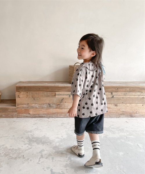 aimoha(aimoha（アイモハ）)/aimoha－KIDS－ 韓国子供服　アップル総柄半袖tシャツ/img10